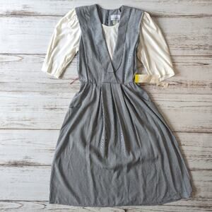 Periwinkle Vintage Seersucker Gingham Blue and White Dress sz 12 New